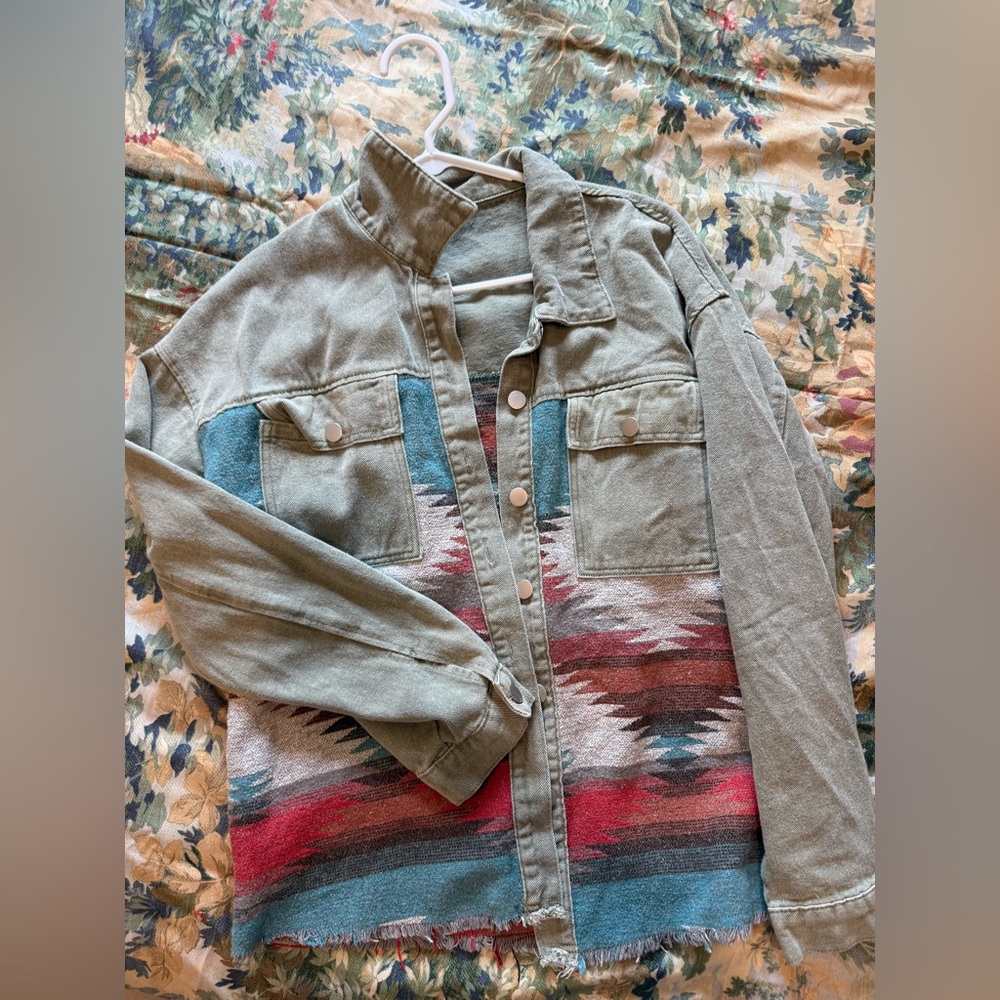 Southwestern Style Button-Up Jacket